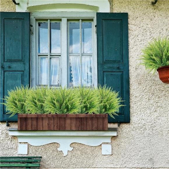 12 Bundles Artificial Plants, Fake Boston Fern Greenery Outdoor UV Resistant - Picture 5 of 6